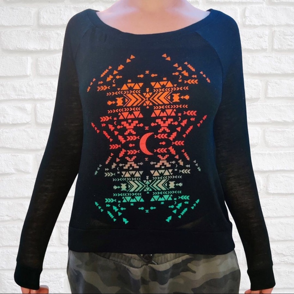 Black Billabong Native American Design T-Shirt